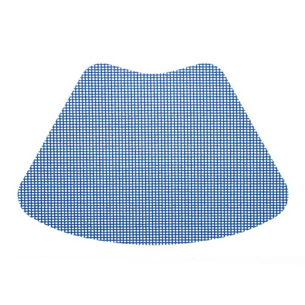 Kraftware Fishnet 19 in. x 13 in. Blue PVC Covered Jute Wedge Placemat (Set of 6)