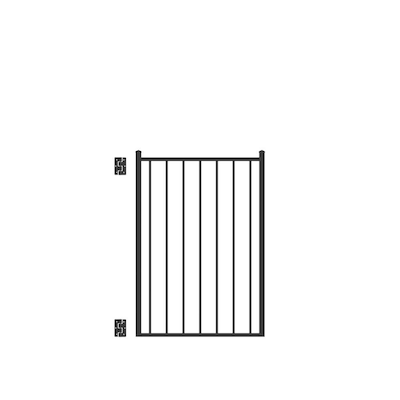Beechmont Standard-Duty 3 ft. W x 4 ft. H Black Aluminum Pre-Assembled Fence Gate