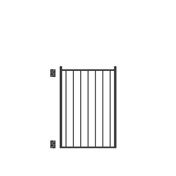 Barrette Outdoor Living Beechmont Standard-Duty 3 ft. W x 4 ft. H Black Aluminum Pre-Assembled Fence Gate
