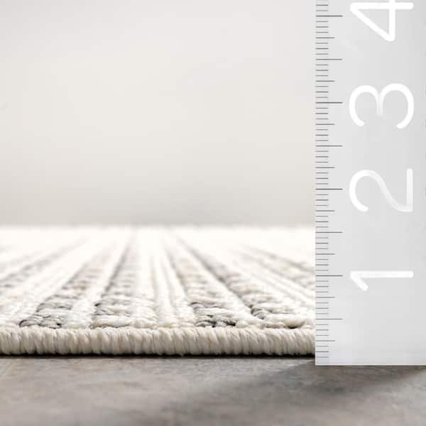 Cream 79 ft. x 108 ft. Halsey Geometric Indoor/Outdoor Area Rug
