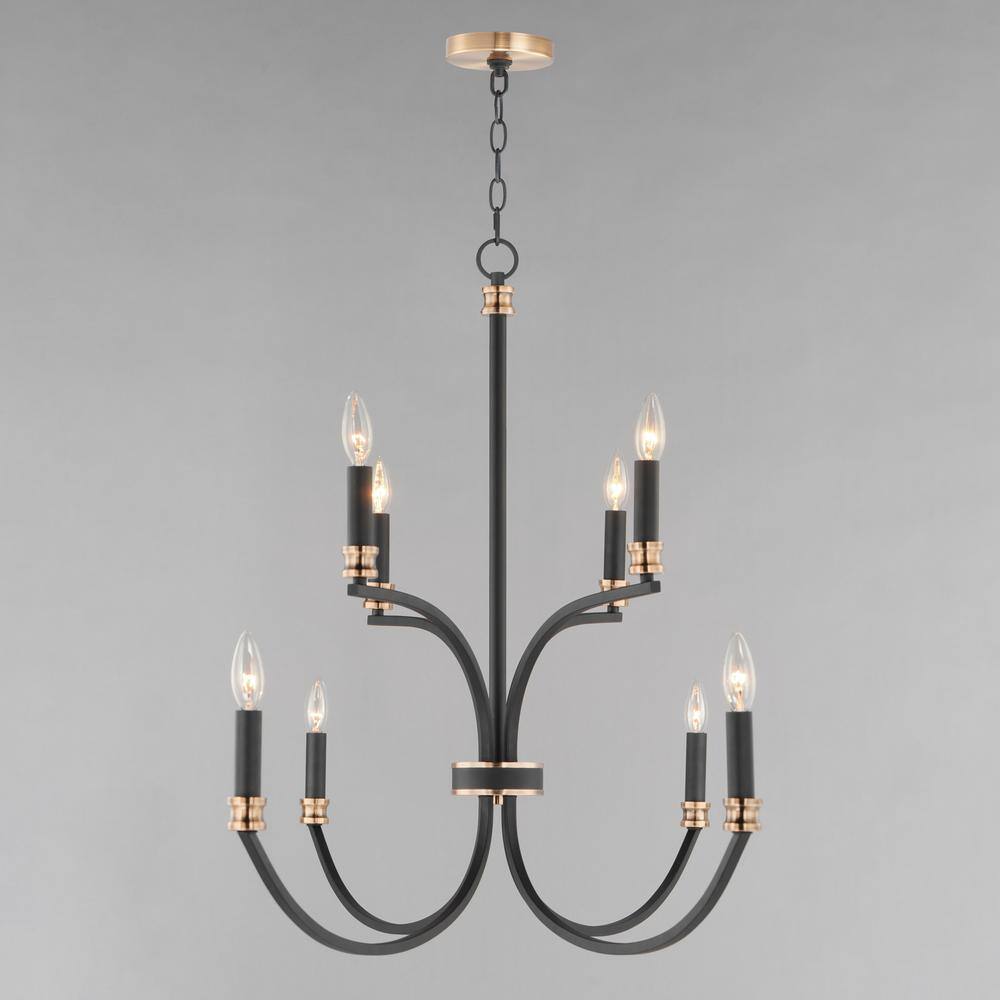 Charlton Black and Antique Brass 8-Light Chandelier