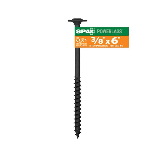 SPAX 3/8 in. x 6 in. Exterior Washer Head Structural Wood Lag Screws  Powerlags Torx T-Star (1 EA)