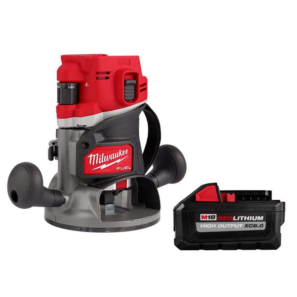 M18 FUEL 18V Lithium-Ion Cordless Brushless 1/2 in. Router w/HIGH OUTPUT XC 8.0 Ah Battery -  Milwaukee, 2838-20-48