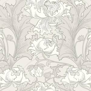 Siri Grey Floral Paper Strippable Roll (Covers 57.8 sq. ft.)