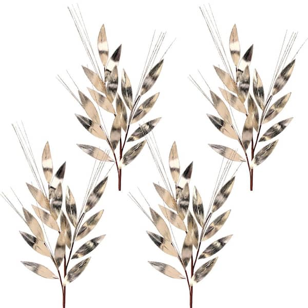 32 in. Metallic Laurel Leaf Grass Spray