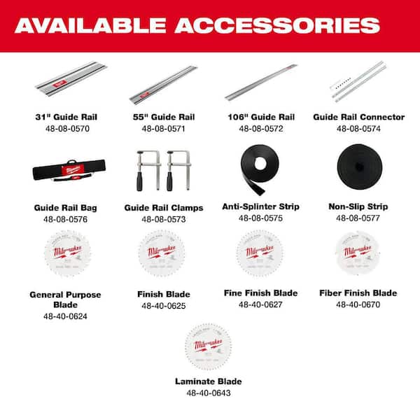 Milwaukee - M18 FUEL 18V Lith-Ion Cordless Brushless 6-1/2 in. Plunge Cut Track Saw w/ (2) High Output 6.0 Ah Battery Pack