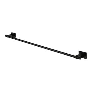 Essentials Cube 24 in. Wall Mounted Towel Bar in Matte Black
