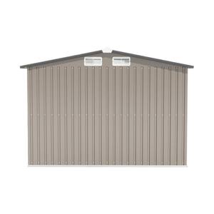 8 ft. W x 10 ft. D Outdoor Metal Brown Storage Shed with Lockable Door and 4 Ventilation Slots(80 sq. ft.)