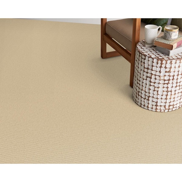 Terrain - Dusty Yellow - 13.2 ft. 34 oz. Wool Loop Installed Carpet