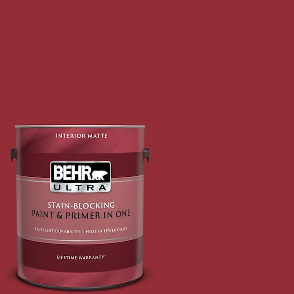 BEHR ULTRA 1 gal. #UL110-18 Cherry Tart Matte Interior Paint and Primer in One