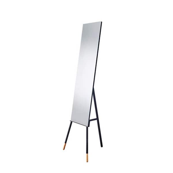HomeRoots Amelia 56.75 in. x 17 in. Classic Rectangle Framed Black Vanity Mirror