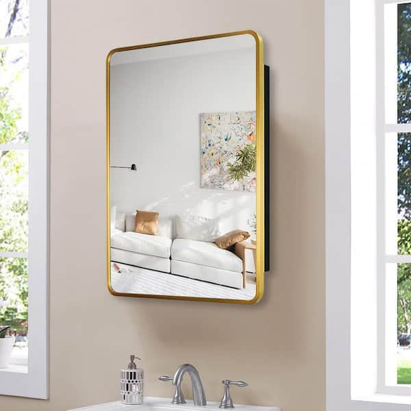 Gold bathroom store medicine cabinet