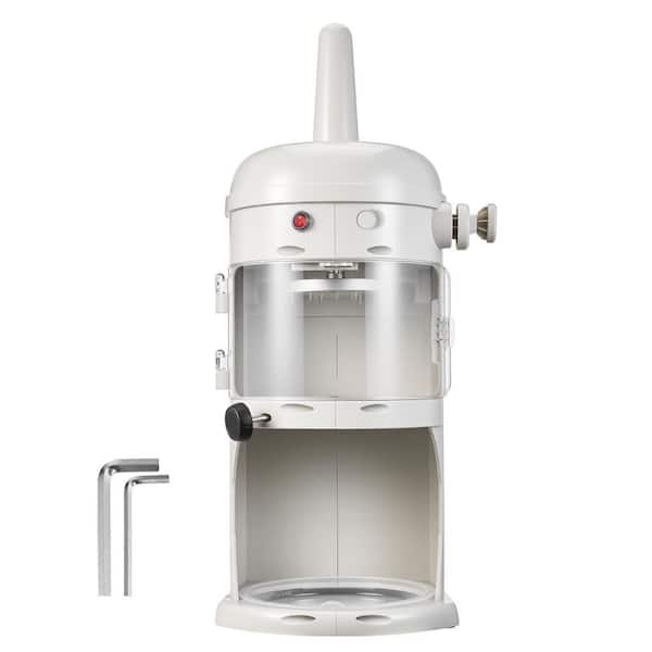 Commercial Ice Shaver Crusher, 220 lbs. /hr, 250W 1500RPM 3520 oz. White Snow Cone Machine with Overload Protection