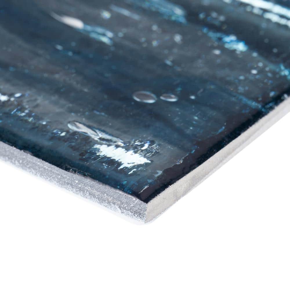 Apollo Brick Polished Blue Glass Subway Wall Tile