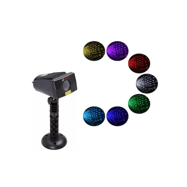 LEDMALL 7 Color Lights- Full Spectrum Motion Star Effects 7 Color WHITE Laser Christmas Lights