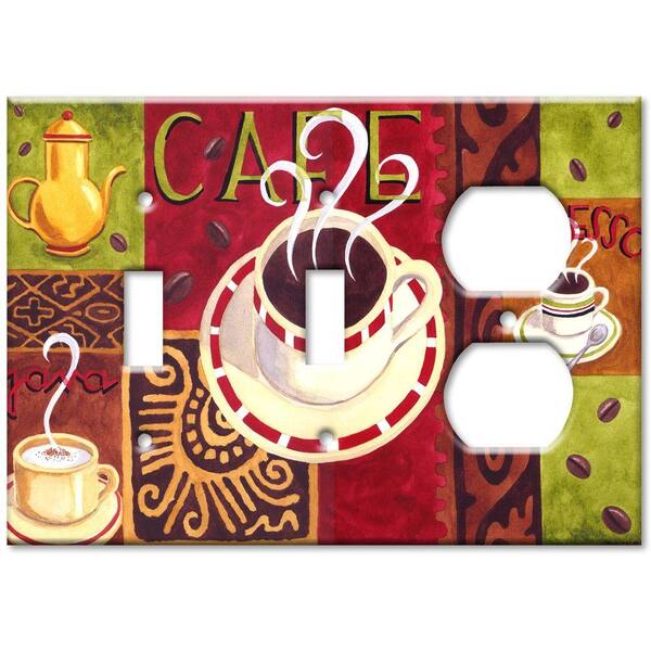 Art Plates Coffee Cafe 2 Switch/Outlet Combo Wall Plate