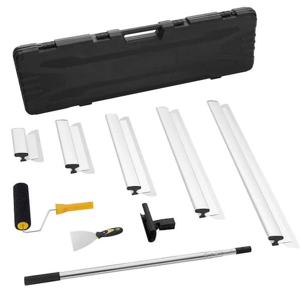 Drywall Skimming Blade Set, 10/16/24/32/40 in. Skimming Blades 34-81.6 in Extension Handle Pole, for Gyprock, Wall Board