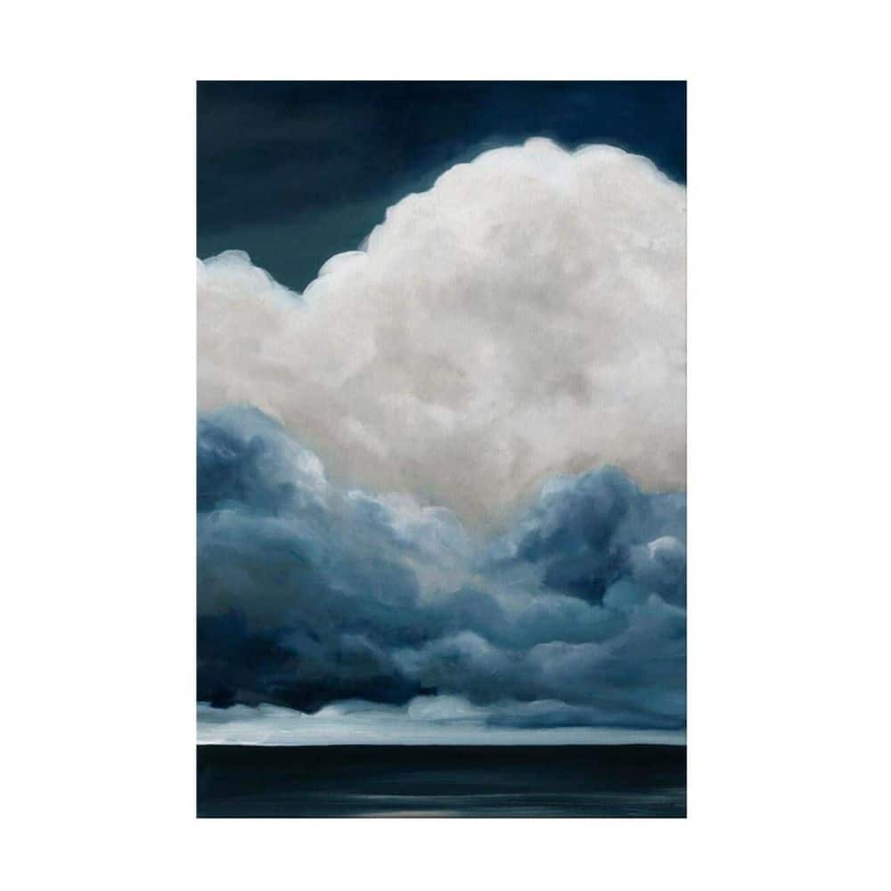 White and Blue Clouds Unframed Canvas Art Print 36 in. x 24 in ...