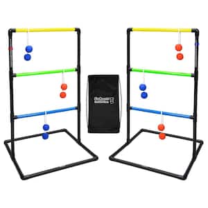 Indoor/Outdoor Ladder Toss Game Set with 6 Rubber Bolos, Portable Carrying Case and Score Trackers