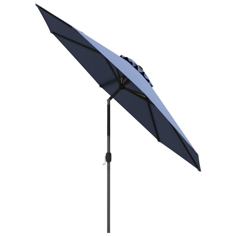 10 ft. Outdoor Heavy Duty Market Patio Umbrella with Tilt Mechanism Crank Handle 8 Sturdy Ribs in Blue price history on PriceWatchPro