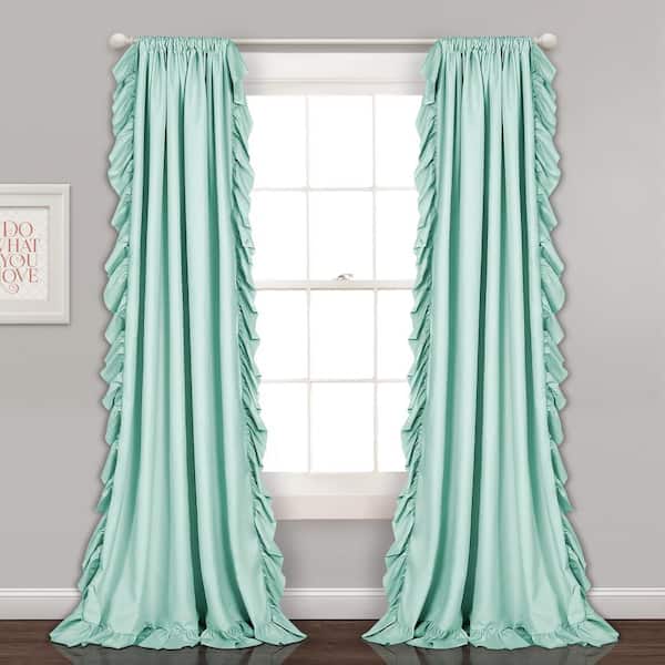 Lush Decor LightBlue Solid Rod Pocket Room Darkening Curtain - 54 in. W x 84 in. L (Set of 2)
