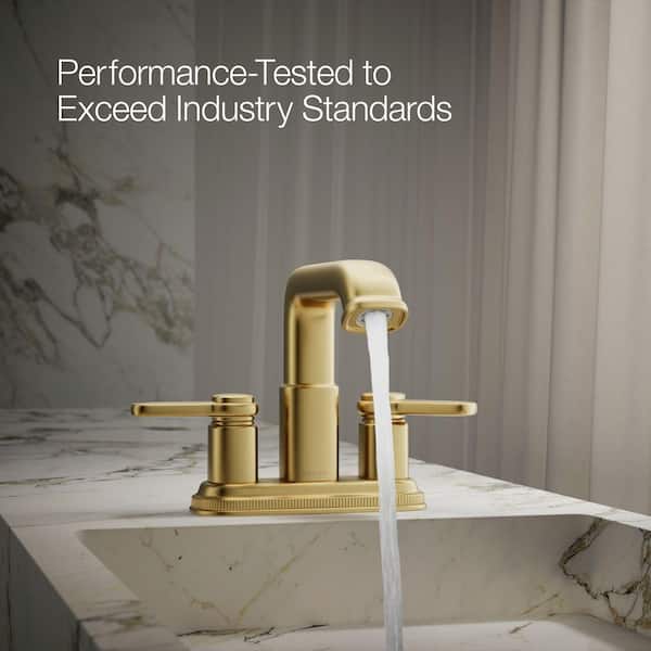 KOHLER Numista 8-Inch Widespread Bathroom Faucet - Vibrant Brushed Moderne Brass
