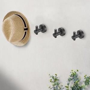 Round knob Bathroom Robe/Towel Hook in Matte Black (4-Pack)