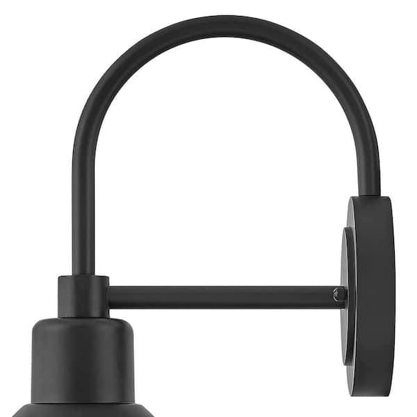HINKLEY Forge 1-Light Black Hardwired Outdoor Wall Lantern Sconce