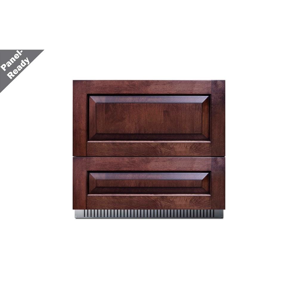 36" Wide Panel Ready 2-Drawer All-Refrigerator in Dark Wood Finish
