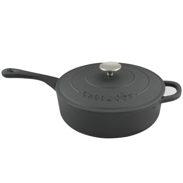 Crock-Pot Artisan 3.5 Qt. Preseasoned Cast Iron Deep Saute Pan with Self Basting Lid