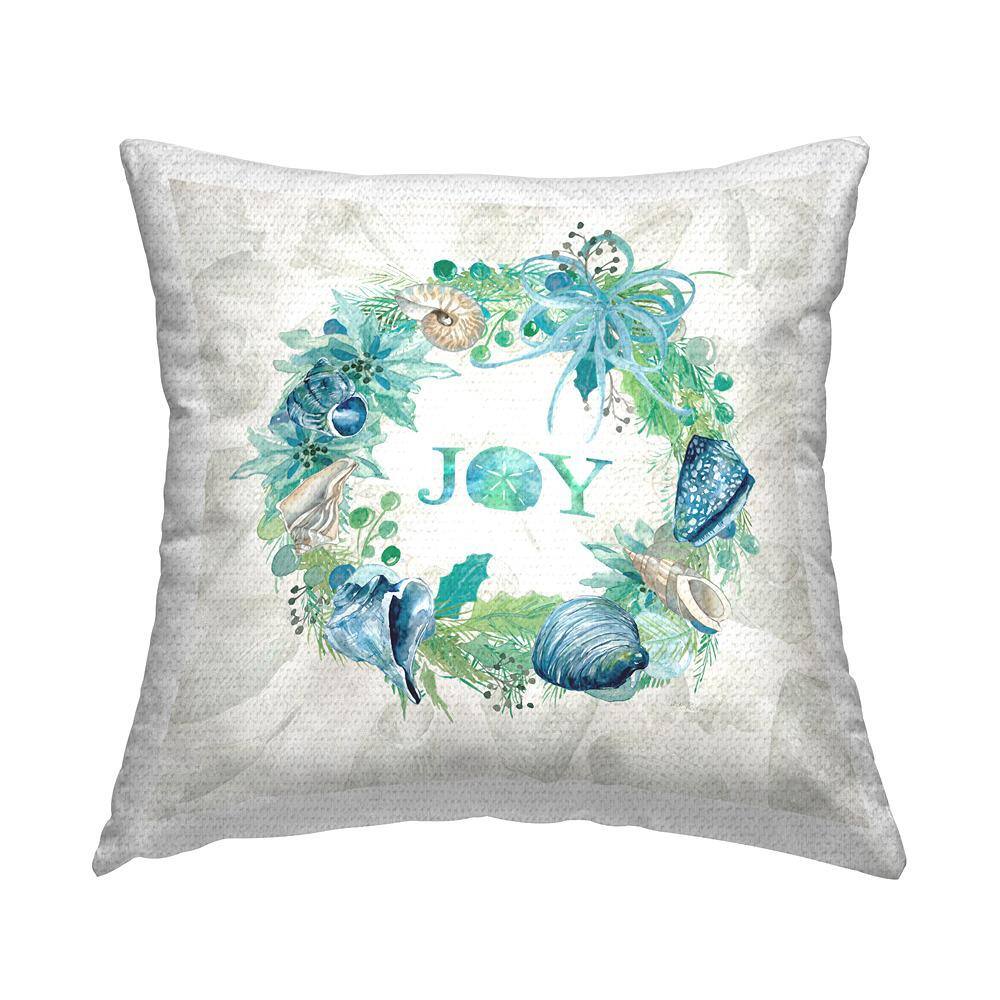 Joy Seashell Wreath Multi-Color Square Outdoor Throw Pillow price history on PriceWatchPro