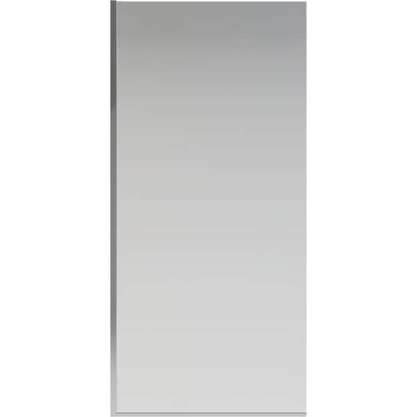 Amal 34 in W x 72 in. H Frameless Fixed Shower Door Screen in Chrome with Clear Glass