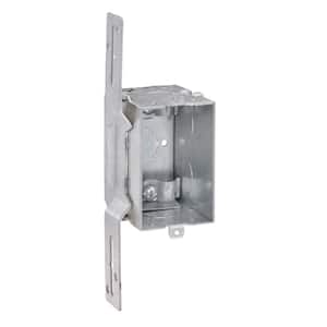 3 in. H x 2 in. W x 2-1/2 in. D Steel Metallic 1-Gang Switch Box, Five 1/2 in. KO's, NMSC Clamps and F Bracket (1-Pack)