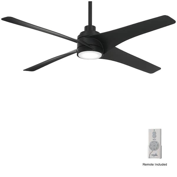MINKA-AIRE Swept 56 in. Integrated LED Indoor Coal Bond Compatible Ceiling Fan with Light and Remote Control