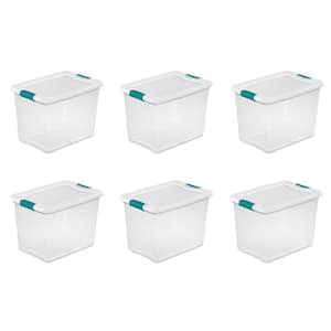 25 qt. Capacity Clear Storage Tote with Secure Latch Handles (6 Pack)