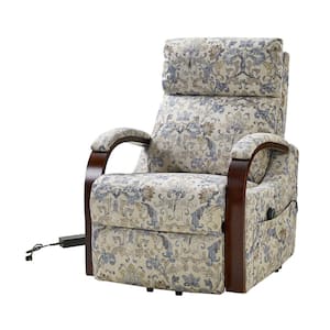 Nina Beige Power Recliner with Wired Controller and Side Pockets
