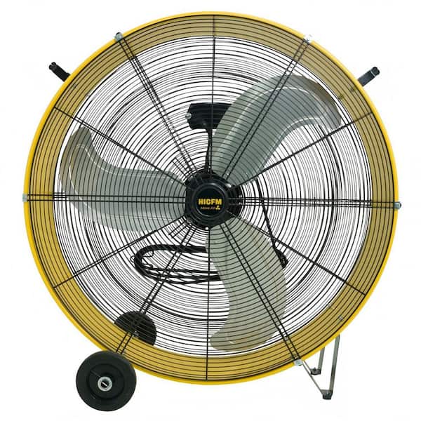 30 in. 3-Speeds Heavy Duty Drum Fan in Yellow with Powerful 1/3HP Motor, Commercial or Industrial Fan