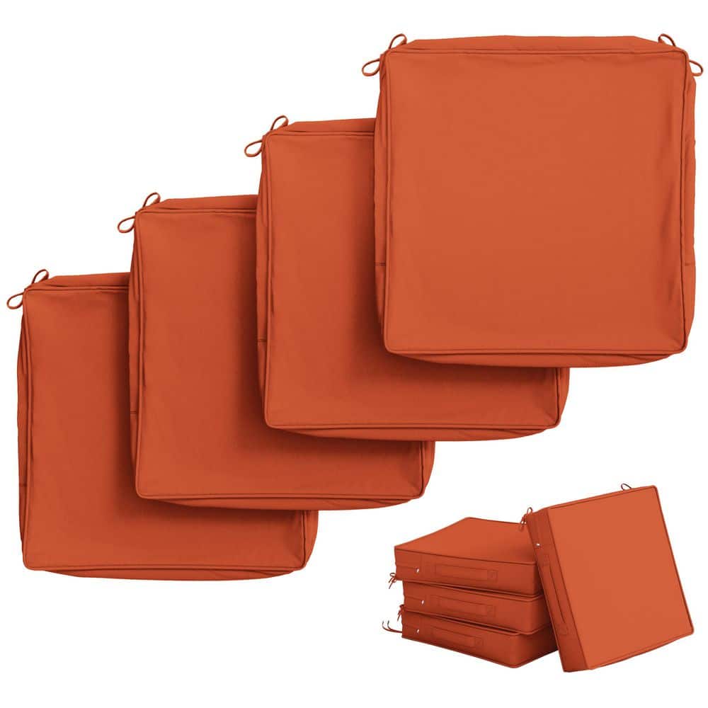 24 in. x 24 in. (4-Pack) Slipcover Repacement Outdoor Fade&Splash Resistant Couch Seat Cushion Cover Orange price history on PriceWatchPro