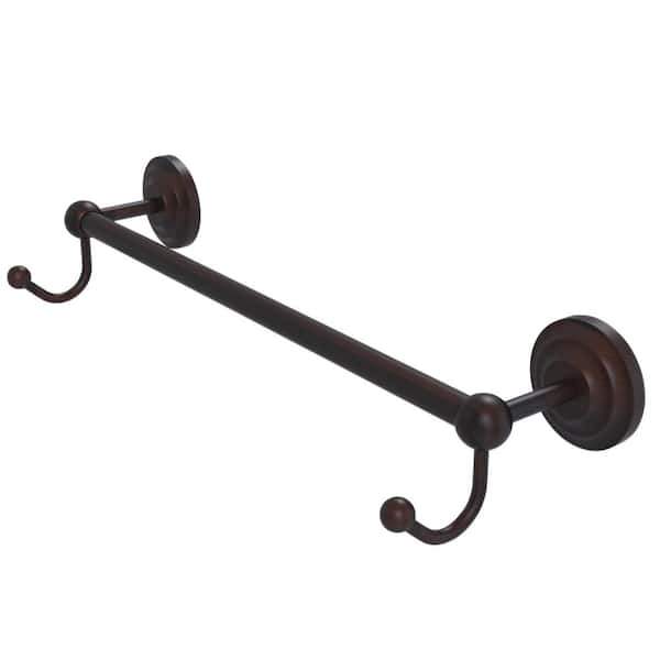 Allied Brass Prestige Que New Collection 24 in. Towel Bar with Integrated Hooks in Venetian Bronze