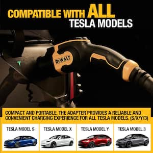 Tesla Charger Adapter 60 Amp 240-Volt AC Portable EV Charger SAE J1772 Adapter, Compatible w/All Tesla Electric Vehicles