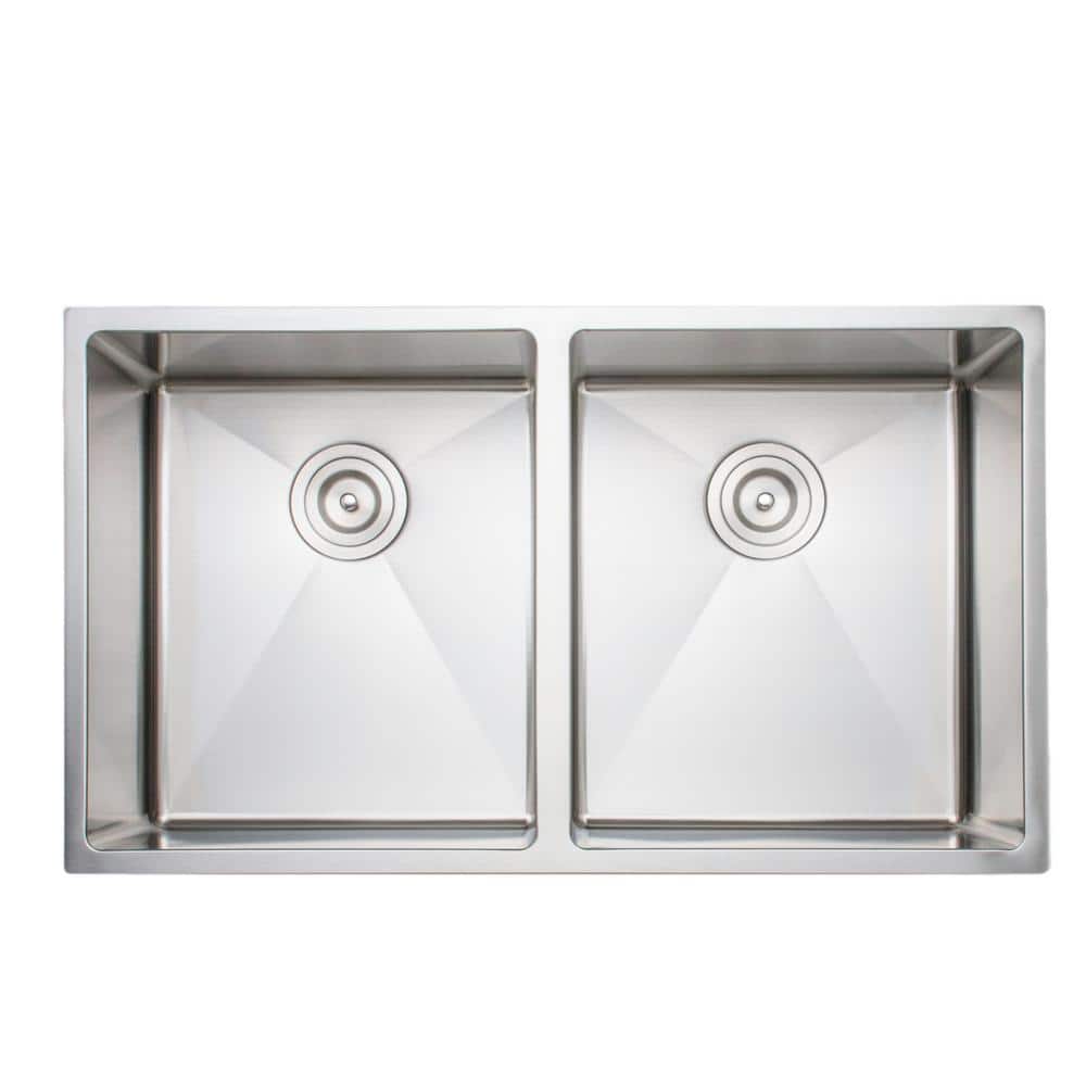 33'' Matte Stainless Steel Double Bowl Undermount Kitchen Sink