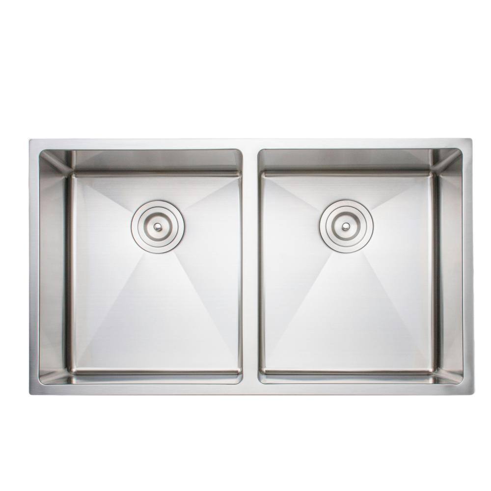 33'' Stainless Steel Double Bowl Undermount Kitchen Sink