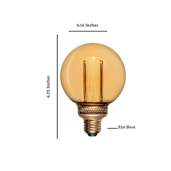 NEXT GLOW 20-Watt Equivalence G80 Globe UL Dimmable Laser Cut Classic Pattern E26 LED Light Bulb in Amber, 2000K (1-Bulb)