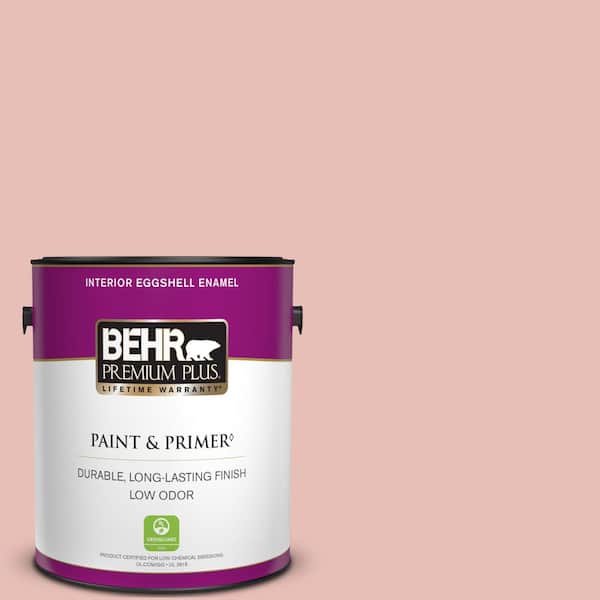 BEHR PREMIUM PLUS 1 gal. #T18-01 Positively Pink Eggshell Enamel Low Odor Interior Paint & Primer