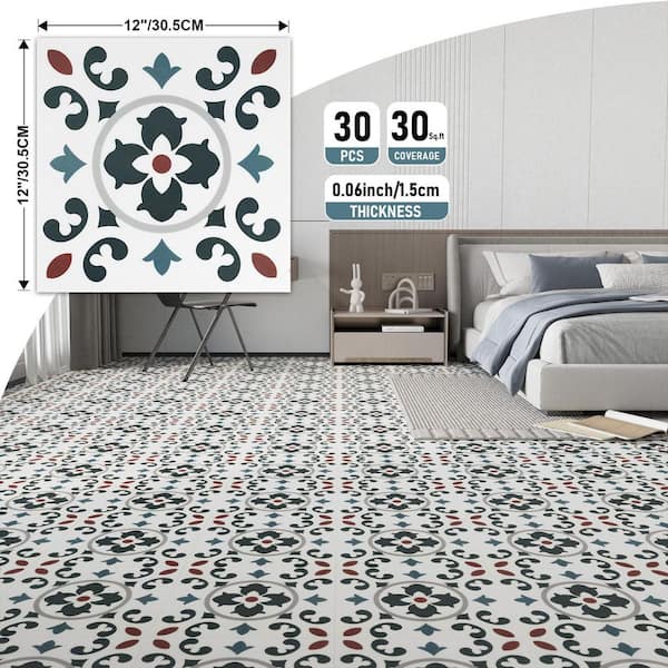 Multi-Colored 12 in. x 12 in. Vinyl Peel and Stick Backsplash, Self-Adhesive Wall Tile for Kitchen (30 sq. ft. /30-Pack)