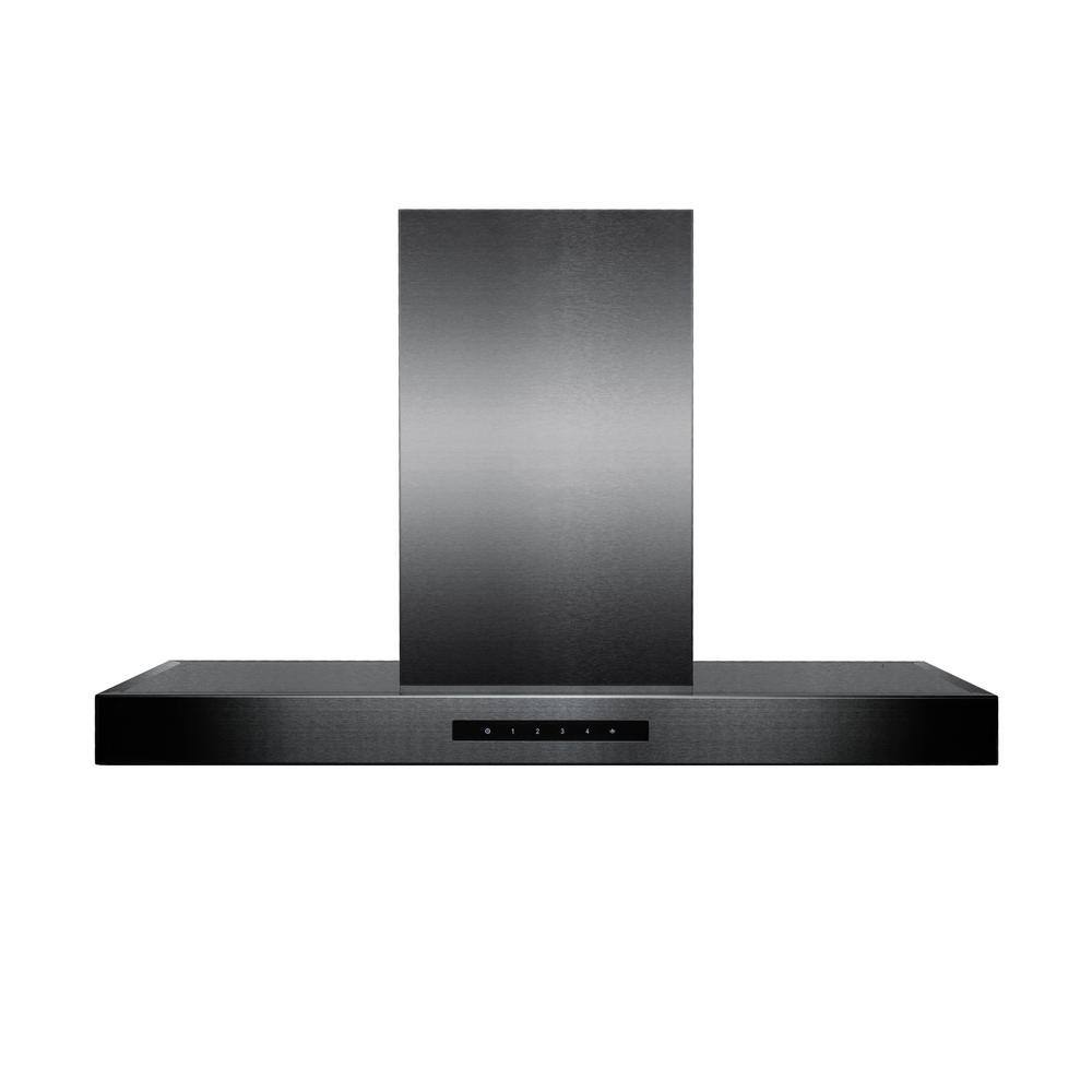 30" Black Stainless Steel Convertible Island Range Hood