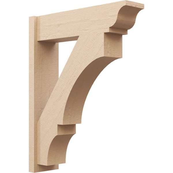 Ekena Millwork 8 in. x 38 in. x 30 in. Balboa Traditional Rough Cedar Woodgrain Timberthane Polyurethane Outlooker, Primed Tan