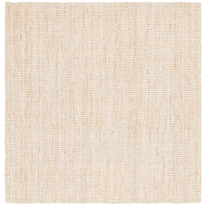 Natural Fiber Bleach/Ivory 6 ft. x 6 ft. Solid Woven Square Area Rug