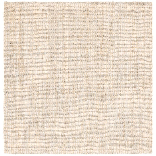 SAFAVIEH Natural Fiber Bleach/Ivory 6 ft. x 6 ft. Solid Woven Square Area Rug