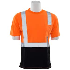 ERB Safety Hi-Viz Reflective Class 2 Black Bottom T-Shirt (Orange)